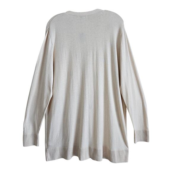 OLD NAVY Women XXL Cardigan Sweater Cream Black Sequin Dots Cotton Blend 48" NEW - Picture 8 of 9